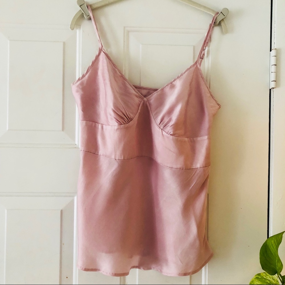 SILK MILLENNIAL PINK CHEMISE/ CAMISOLE TOP L.